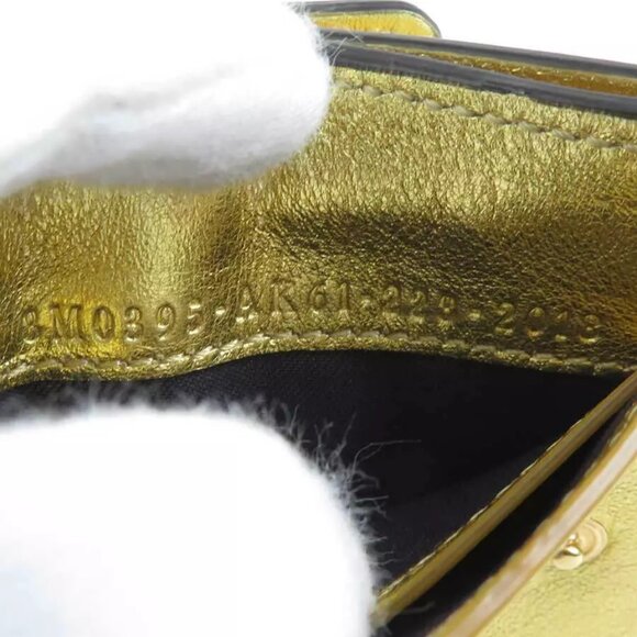 Auth FENDI Trifold Wallet Compact Wallet Gold Leather - e59960g - Picture 8 of 8